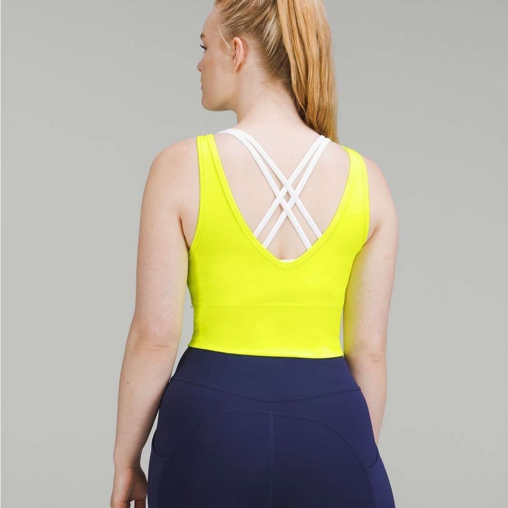 Lululemon Power Pivot Ribbed Tank Top Highlight Yellow
